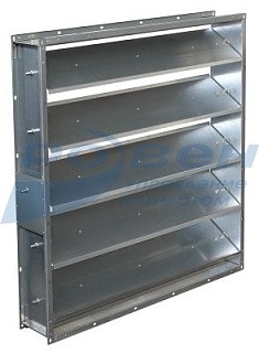 Заслонка АЗД-190-ЭП-МС (многостворчатая) прямоугольного сечения из оцинкованной стали